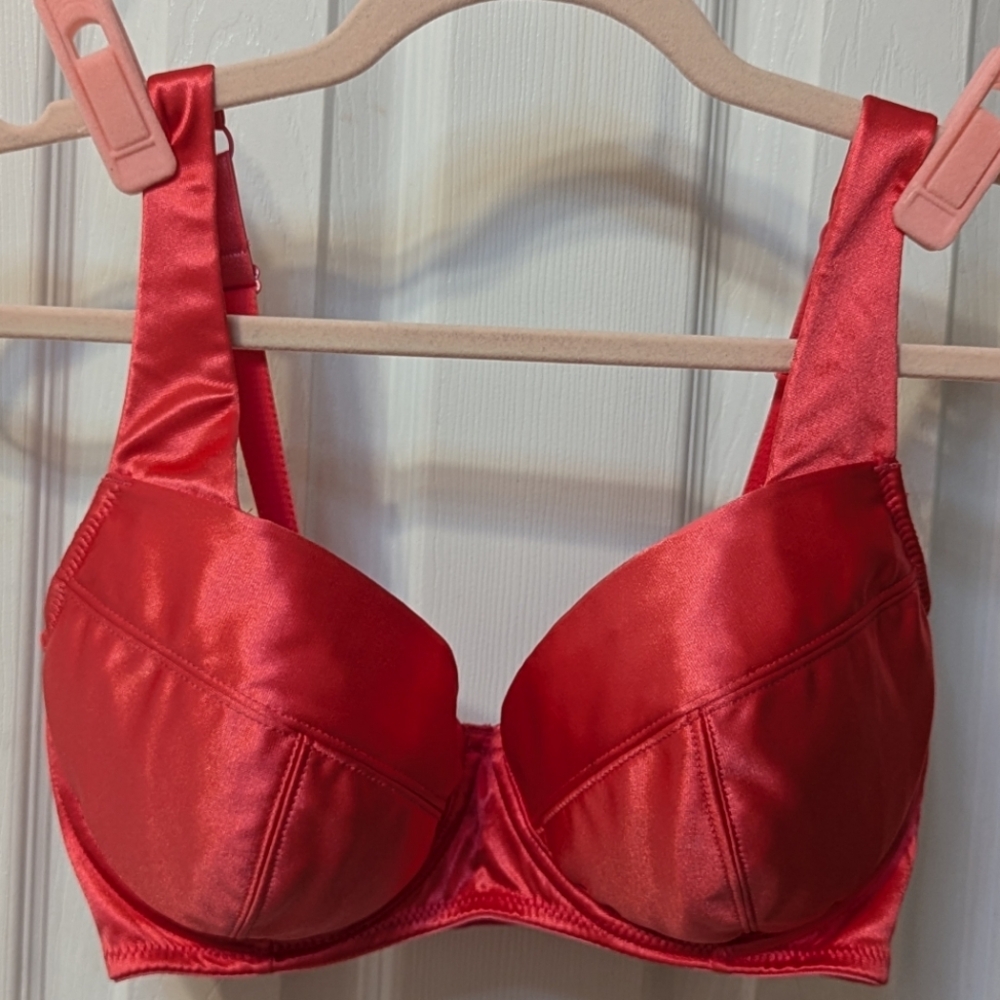 NWOT Va Va Voom Satin Full Figure Push Up Bra - Pink